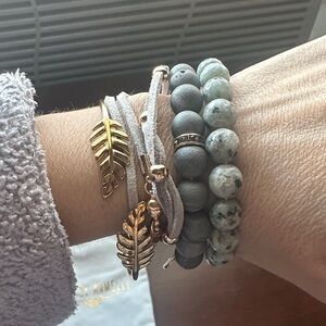Kinsley Armelle Gold and Gray Bracelet Set